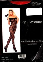 Body Stocking, Red Color, One Size Fits Most, Leg Avenue, LA-8809-RED
