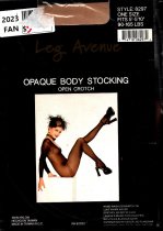 Opaque Body Stocking Open Crotch, Nude Color, One Size Fits Most, Leg Avenue, LA-8297-NU