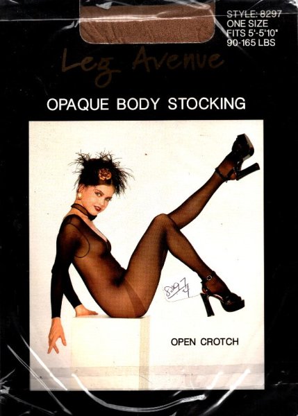Opaque Body Stocking Open Crotch, Nude Color, One Size Fits Most, Leg Avenue, LA-8297-NU