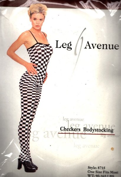 Fishnet Body Stocking, Checkered Color, One Size Fits Most, Leg Avenue, LA-8715-CK