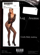 Crotchless Body Stocking, Black Color, One Size Fits Most, Leg Avenue, LA-8321-BLK