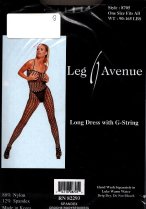 Spandex Crochet Body Stocking, Black Color, One Size Fits Most, Leg Avenue, LA-8705-BLK