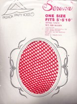 Fishnet Suspender Pantyhose, Red Color, One Size Fits Most, Serena Lingerie, SL-S726FS-RED