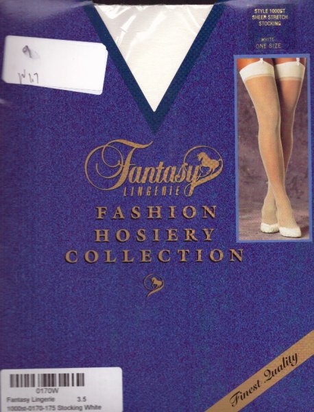 Sheer Strech Stocking, White Color, One Size Fits Most, Fantasy Lingerie, FL-1000ST-WHT
