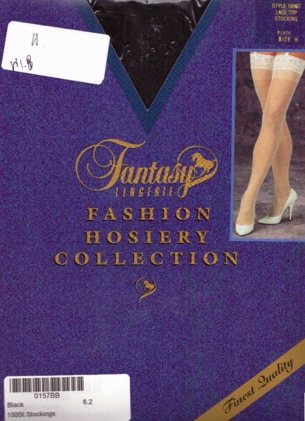 Lace Top Stocking, Black Color, One Size Fits Most, Fantasy Lingerie, FL-100ST-BLK