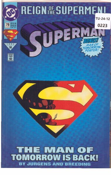 Superman, Issue 78, June 1993, DC Comics, TU2412-0223