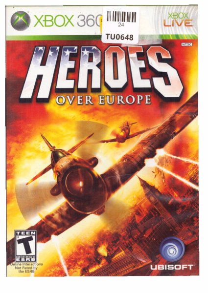 Heros Over Europe Video Game, X Box 360, Microsoft, 24TU-0648