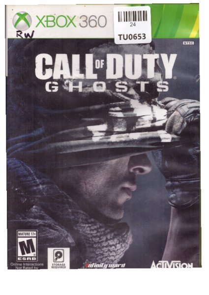 Call Of Duty Ghost Video Game, X Box 360, Microsoft, 24TU-0653