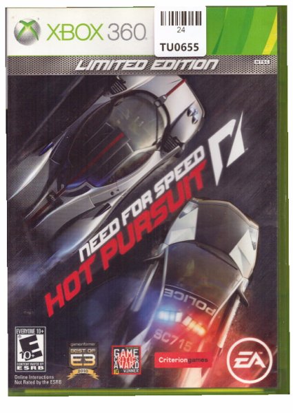 Need For Speed Hot Pursuit Video Game, X Box 360, Microsoft, 24TU-0655