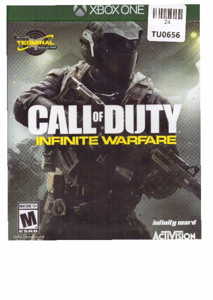 Call Of Duty Infinite Warfare Video Game, X Box One, Microsoft, 24TU-0656
