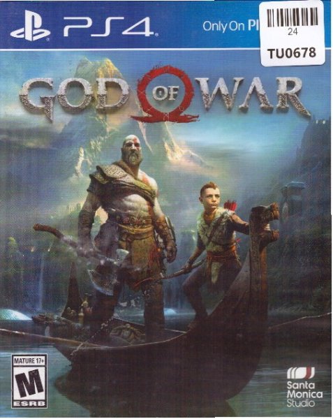 God Of War Video Game, Playstation 4, Sony, 24TU-0678