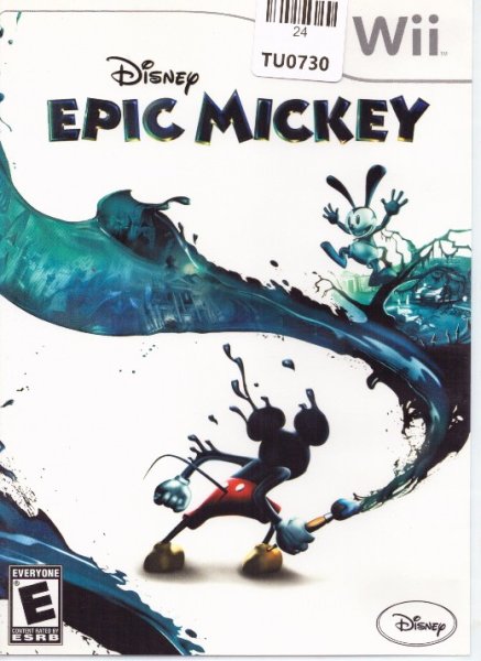Disney Epic Mickie Video Game, WII, Nintendo, 24TU-0730