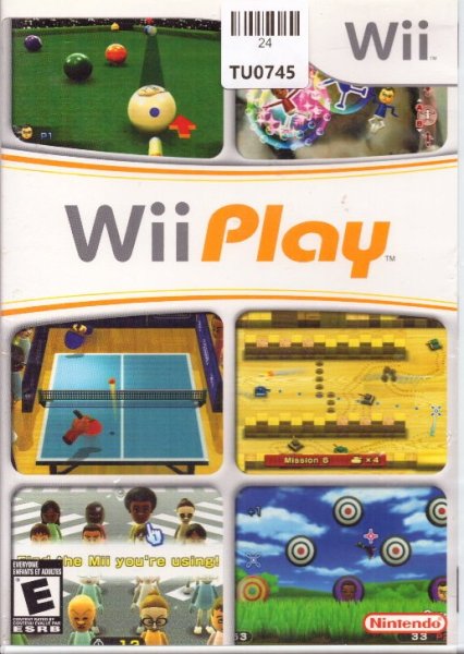 WII Play Video Game, WII, Nintendo, 24TU-0745
