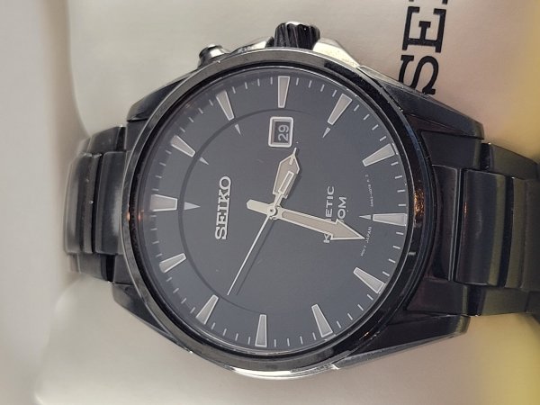 Seiko Watch, Model 5M62-0DB0, Kinetic, Date, Quartz, Working, 25w-1467