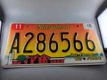 Maryland License Plate, Sticker Novermber 2016, Tag A2286566, 25-3012