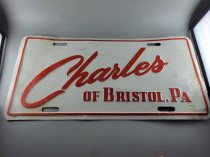 Plate, Tag Charles Of Bristol PA, 25-3014