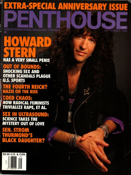 Penthouse Magazine, September 1992, Ryan Centerfold Howard Stern Cover, 26M-0130