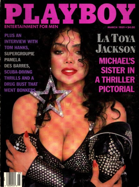 Playboy Magazine, March 1989, Volume 36, Issue 3, Cover Latoya Jackson, Centerfold Laurie Wood, 26M-0161