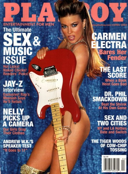 Playboy Magazine, April 2003, Carmen Elktra Cover, Carmella DeCesare Centerfold, 24-1080