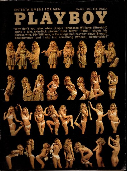 Playboy Magazine, March 1973, Mercy Rooney Cover, Bonnie Large Centerfold, 25m-0057