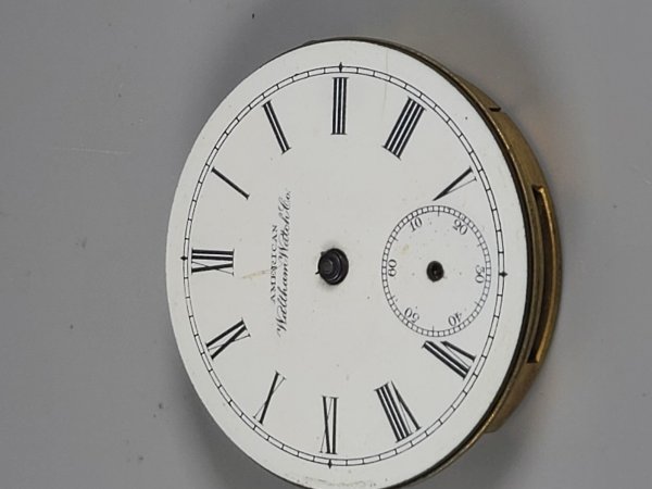 Waltham Watch, Pocket Watch Dial and Movement Only, 25w-0033