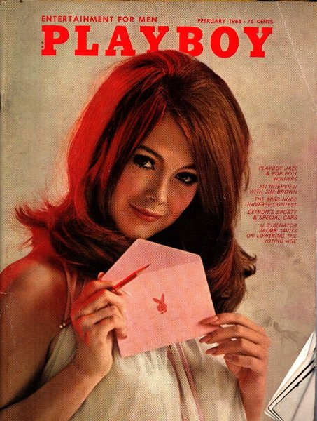 Playboy Magazine, February 1968, Paulette Lindberg Cover, Nancy Harwood Centerfold, 25m-0104