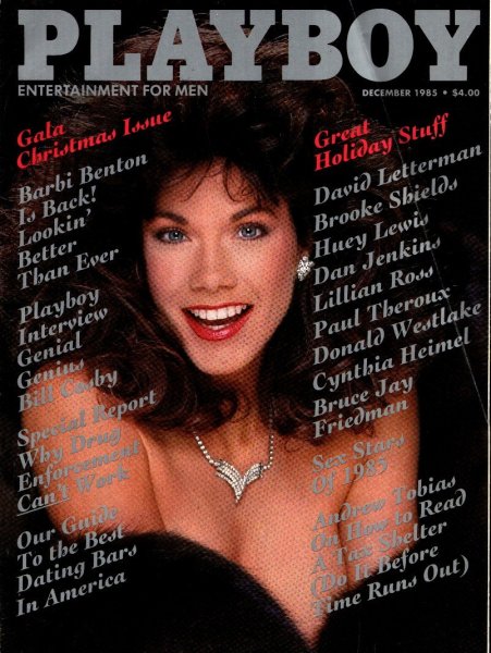 Playboy Magazine, December 1985, Barbi Benton Cover, Carol Ficatier Centerfold, 25m-0127