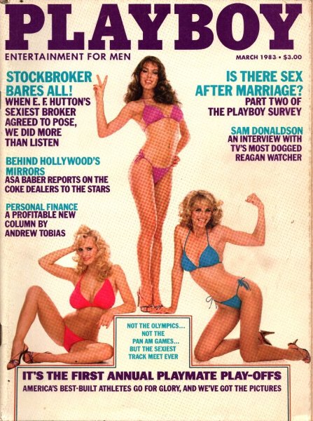 Playboy Magazine, March 1983, 3 Models Cover, Alana Soares Centerfold, 25m-0130
