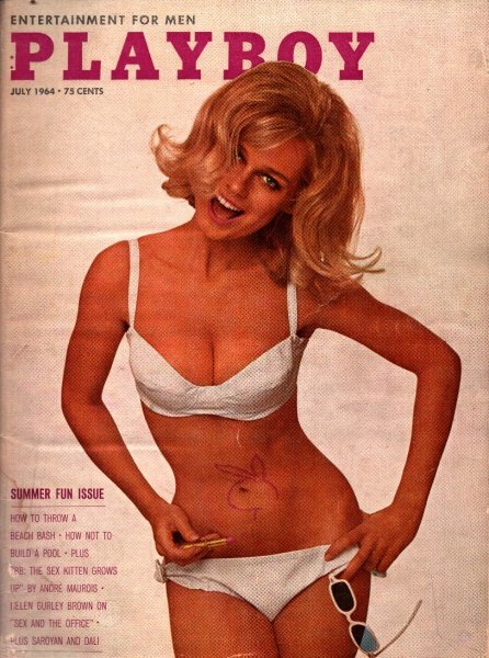 Playboy Magazine, July 1964, Cynthia Maddox Cover, Melba Ogle Centerfold, 25m-0135
