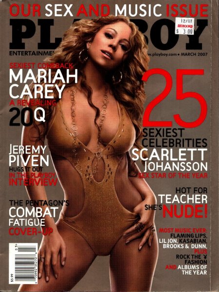 Playboy Magazine, March 2007, Mariah Carey Cover, Tyran Richards Centerfold, 25m-0145