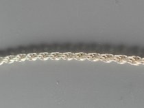 Sterling Silver .925, Necklace, 2 mm, Diamond Cut Laser Rope Link, 22 Inch, Rhodium Coated, TU-SN-8