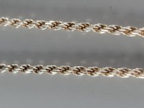 Sterling Silver .925, Necklace, 2 mm, Diamond Cut Laser Rope Link, 24 Inch, Rhodium Coated, TU-SN-9