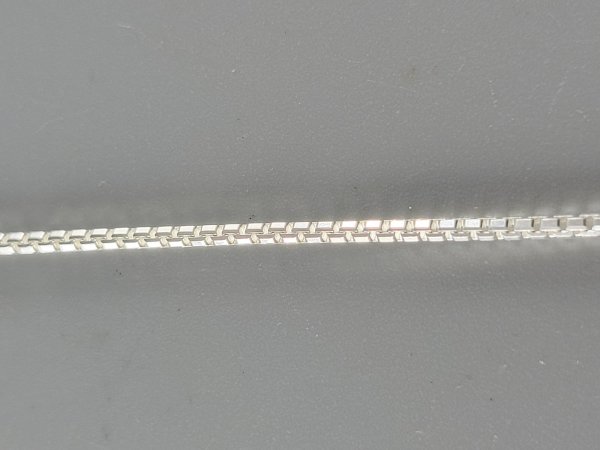 Sterling Silver .925, Necklace, 1 mm, Octavia Box Link, 18 Inch, Rhodium Coated, TU-SN-16