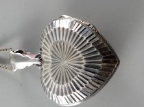 Sterling Silver .925, Necklace, Octavia Box Link, 26 Inch, Puffy Heart Locket Pendent, TU-SNP-3