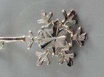 Sterling Silver .925, Necklace, Octavia Box Link, 18 Inch, Snow Flake Pendent, TU-SNP-6