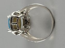 Sterling Silver .925, Ring, 5.75 Size, Blue Stone, TU-1304