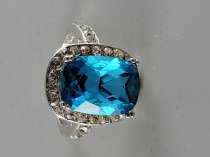 Sterling Silver .925, Ring, 5.75 Size, Blue Stone, TU-1304