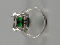 Sterling Silver .925, Ring, 6.5 Size, Green Tourmaline Stone, TU-1306