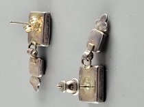 Sterling Silver .925, Ear Rings, Black Onyx, TU-1307