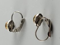 Sterling Silver .925, Ear Rings, Green Stone, TU-1308