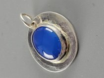 Sterling Silver .925, Pendent, Blue Stone, TU-1310