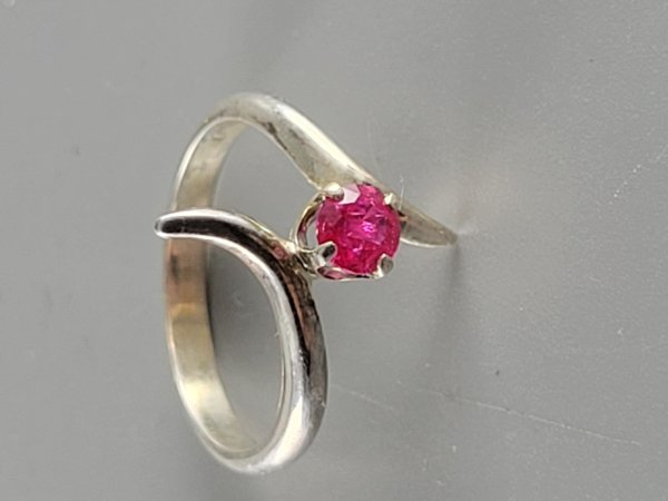 Sterling Silver .925, Ring, 4.5 Size, Ruby Stone, TU-1317