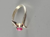 Sterling Silver .925, Ring, 4.5 Size, Ruby Stone, TU-1317