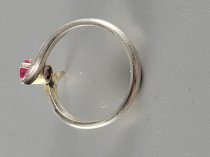 Sterling Silver .925, Ring, 4.5 Size, Ruby Stone, TU-1317