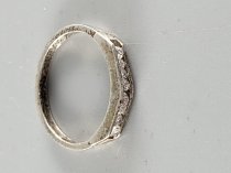 Sterling Silver .925, Ring, 5.75 Size, CZ Stone, Vintage, TU-1321