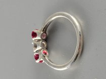 Sterling Silver .925, Ring, 6 Size, Ruby / CZ Stone, TU-1324