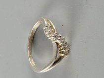 Sterling Silver .925, Ring, 5.75 Size, Diamond / CZ Stone, TU-1329