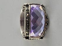 Sterling Silver .925, Ring, 6.5 Size, Purple Stone, TU-1333