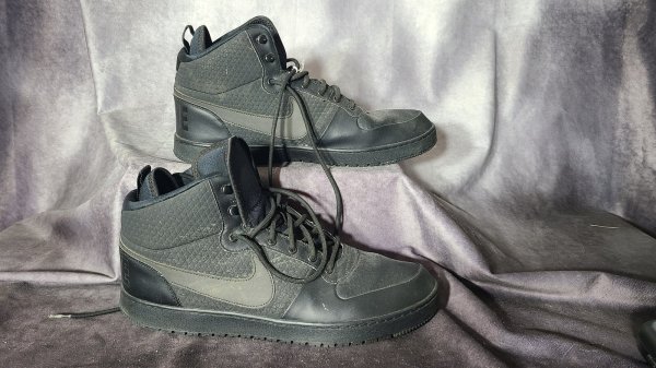 Nike, Court Borough Mid Winter Triple Black, Size 14, AA0547-002, Shoe-137
