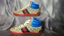 Gucci, Ace GG High Top Beige Ebony, Size 9, 555144 92T20 9794, Shoe-165